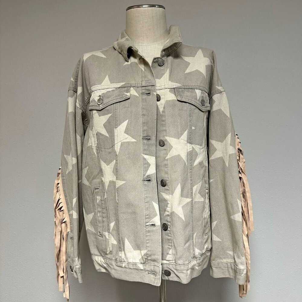*NEW* Peach Love Tassel Denim Jacket - Picture 4 of 10